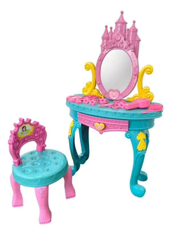 Penteadeira Infantil Princesa Brinquedo C/ Banquinho