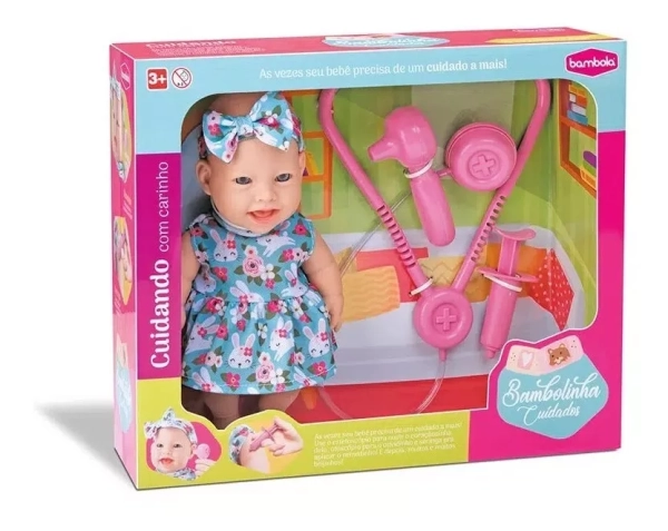 Boneca Médica Bambolinha Cuidados Médicos- Bambola