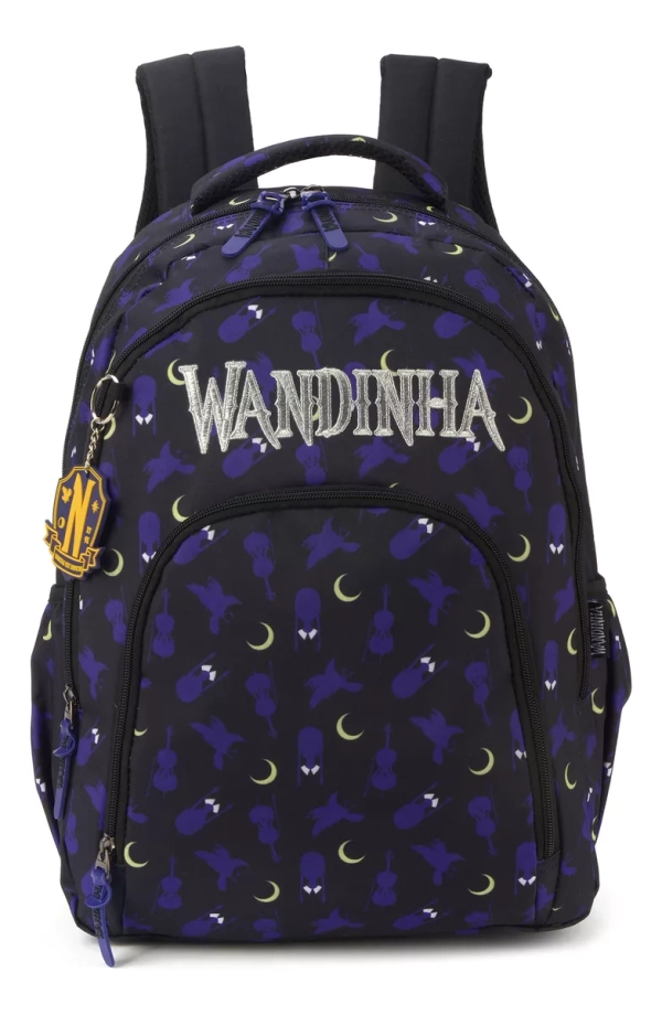 Mochila Escolar Wandinha Notebook Luxcel Preto