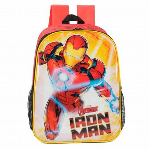 Mochila Escolar Homem De Ferro Vermelho Avengers Infantil