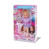 Boneca Dina Faz Xixi Com Fralda e Mamadeira - Bambola